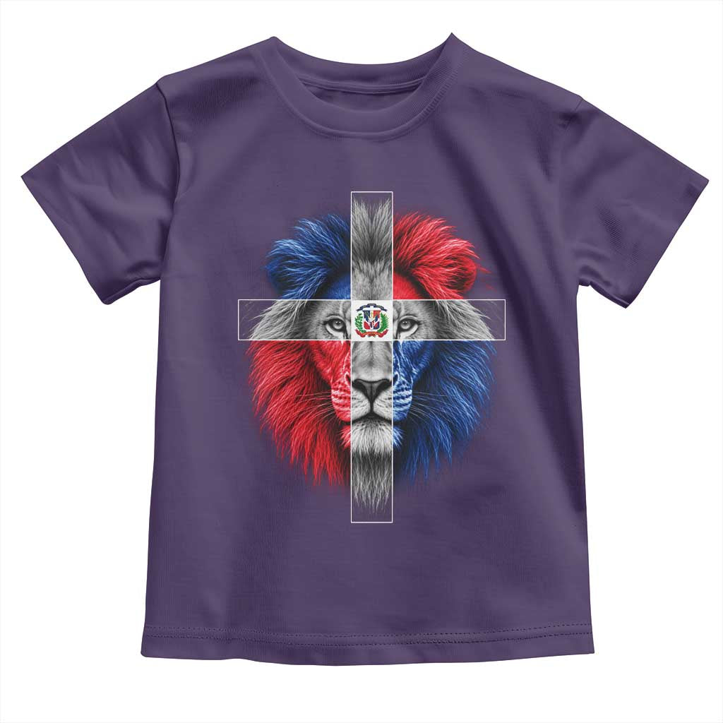 Lion of Judah Cross Dominican Republic Flag Toddler T Shirt Christian Faith Dominican Pride