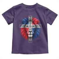 Lion of Judah Cross Dominican Republic Flag Toddler T Shirt Christian Faith Dominican Pride