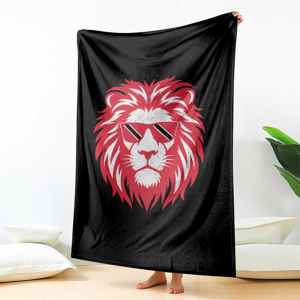 Trinidad and Tobago Lion Throw Blanket Vintage Caribbean Pride