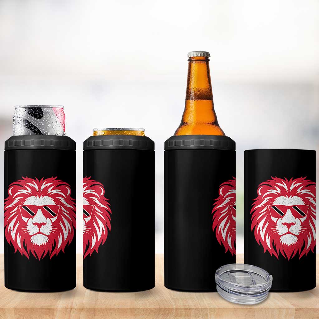 Trinidad and Tobago Lion 4 in 1 Can Cooler Tumbler Vintage Caribbean Pride
