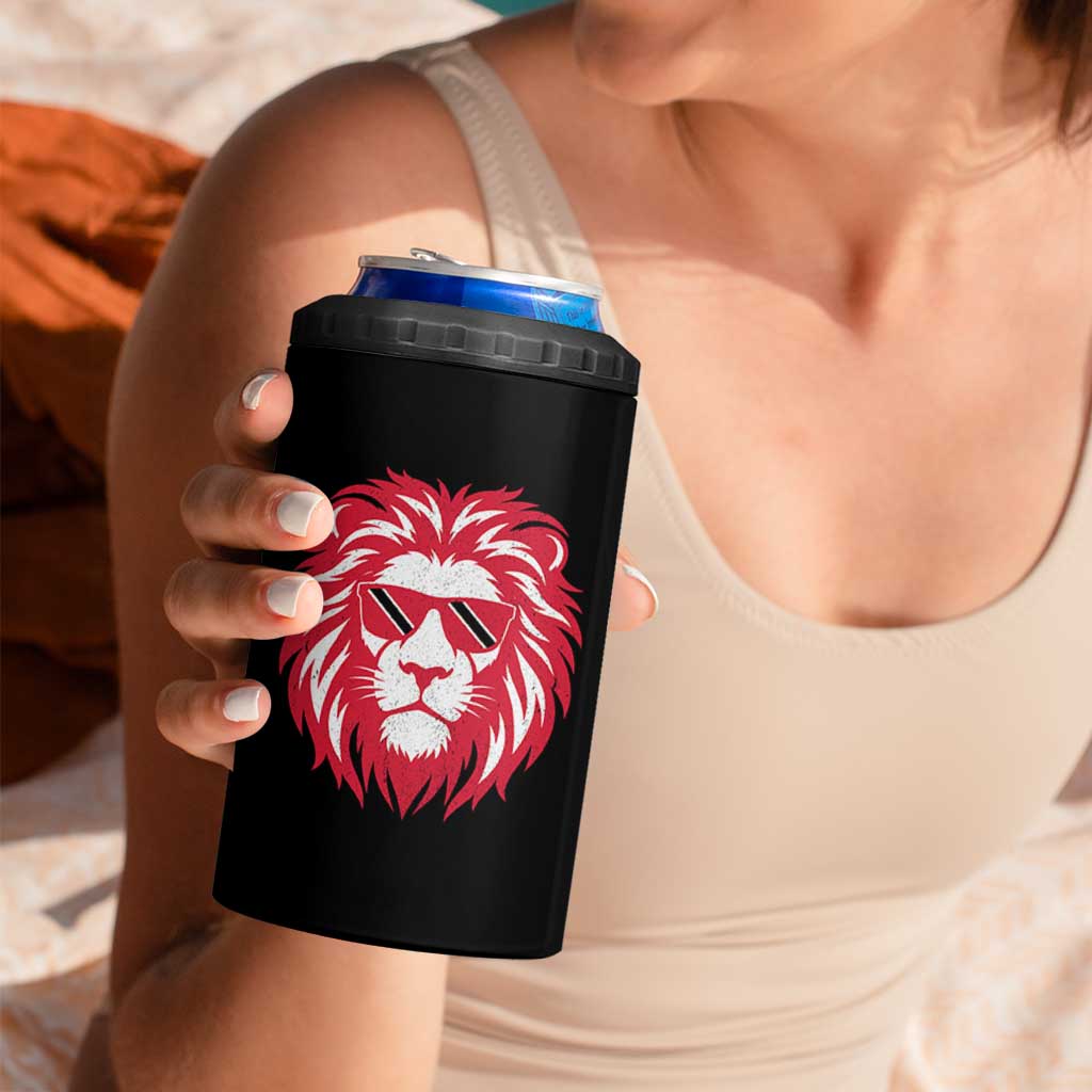 Trinidad and Tobago Lion 4 in 1 Can Cooler Tumbler Vintage Caribbean Pride