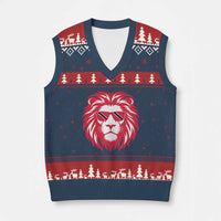 Trinidad and Tobago Lion V-Neck Knit Sweater Vest Vintage Caribbean Pride