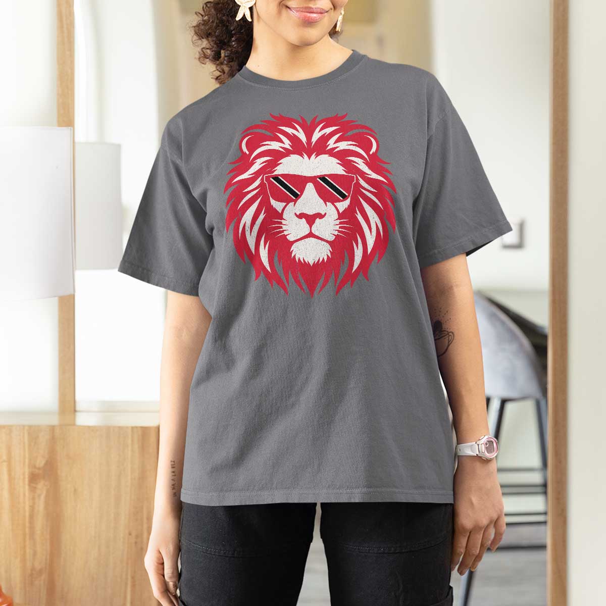 Trinidad and Tobago Lion T Shirt For Women Vintage Caribbean Pride