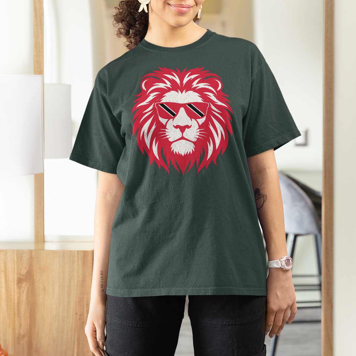 Trinidad and Tobago Lion T Shirt For Women Vintage Caribbean Pride