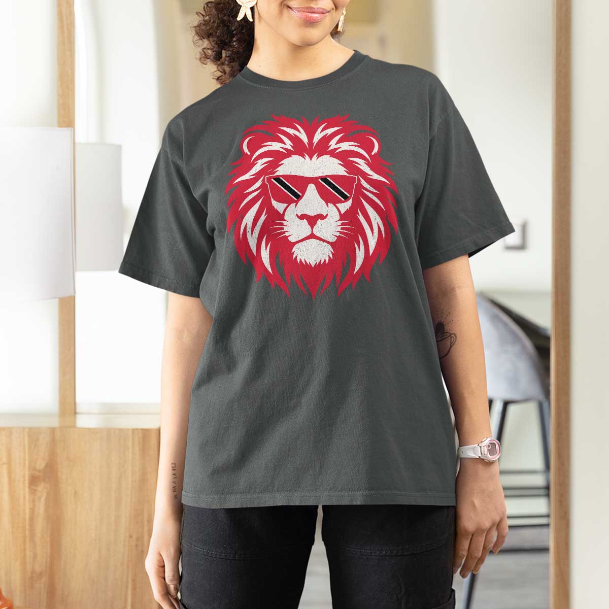 Trinidad and Tobago Lion T Shirt For Women Vintage Caribbean Pride