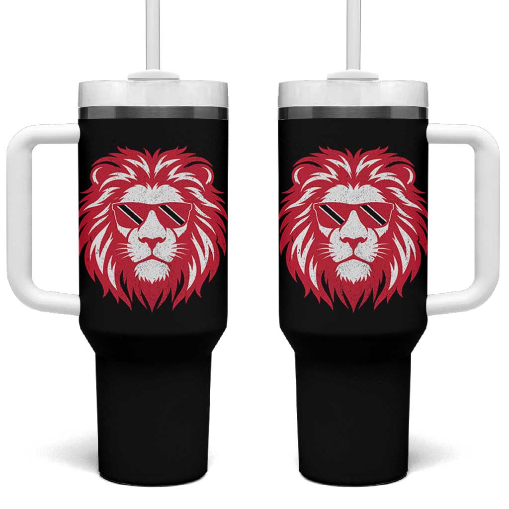 Trinidad and Tobago Lion Tumbler With Handle Vintage Caribbean Pride
