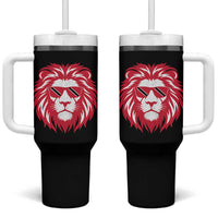 Trinidad and Tobago Lion Tumbler With Handle Vintage Caribbean Pride