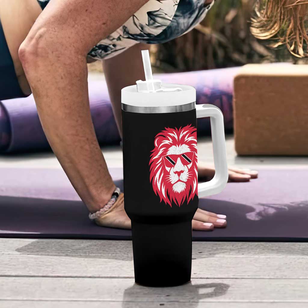 Trinidad and Tobago Lion Tumbler With Handle Vintage Caribbean Pride
