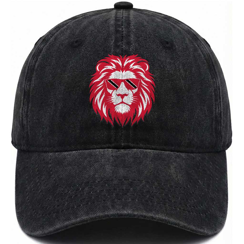 Trinidad and Tobago Lion Washed Cotton Baseball Cap Vintage Caribbean Pride
