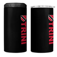 Vintage Trini 4 in 1 Can Cooler Tumbler Trinidad and Tobago Flag Minimalist Patriotic Caribbean Pride
