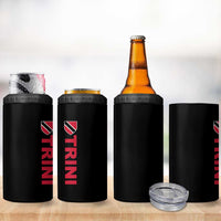 Vintage Trini 4 in 1 Can Cooler Tumbler Trinidad and Tobago Flag Minimalist Patriotic Caribbean Pride