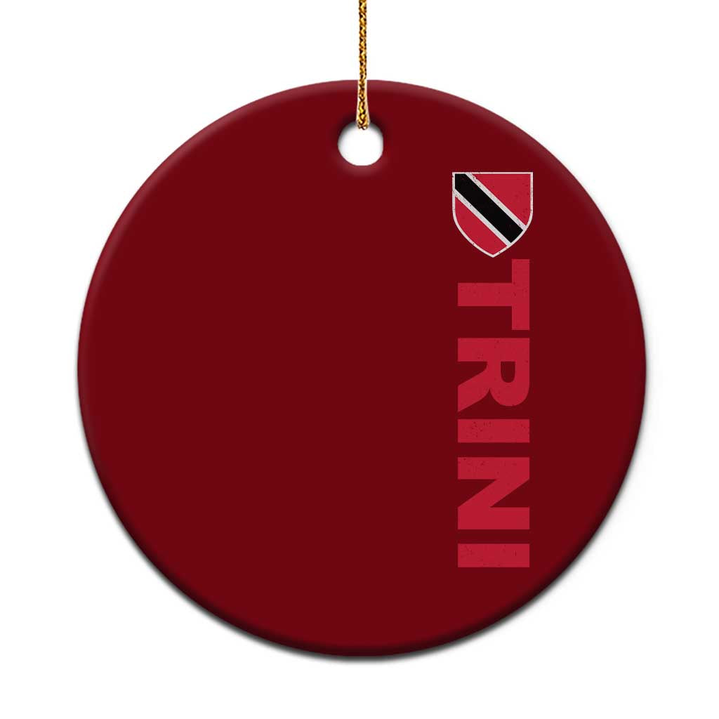 Vintage Trini Ceramic Ornament Trinidad and Tobago Flag Minimalist Patriotic Caribbean Pride