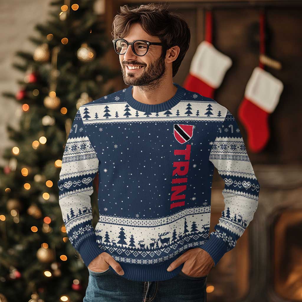 Vintage Trini Ugly Christmas Sweater Trinidad and Tobago Flag Minimalist Patriotic Caribbean Pride