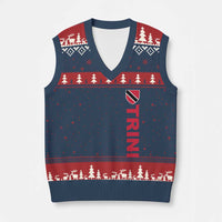 Vintage Trini V-Neck Knit Sweater Vest Trinidad and Tobago Flag Minimalist Patriotic Caribbean Pride