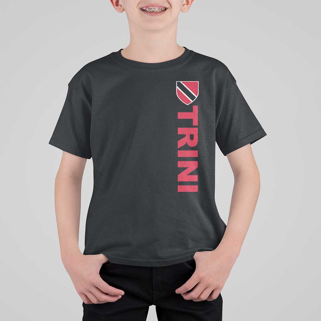 Vintage Trini T Shirt For Kid Trinidad and Tobago Flag Minimalist Patriotic Caribbean Pride