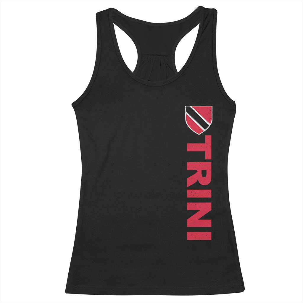 Vintage Trini Racerback Tank Top Trinidad and Tobago Flag Minimalist Patriotic Caribbean Pride