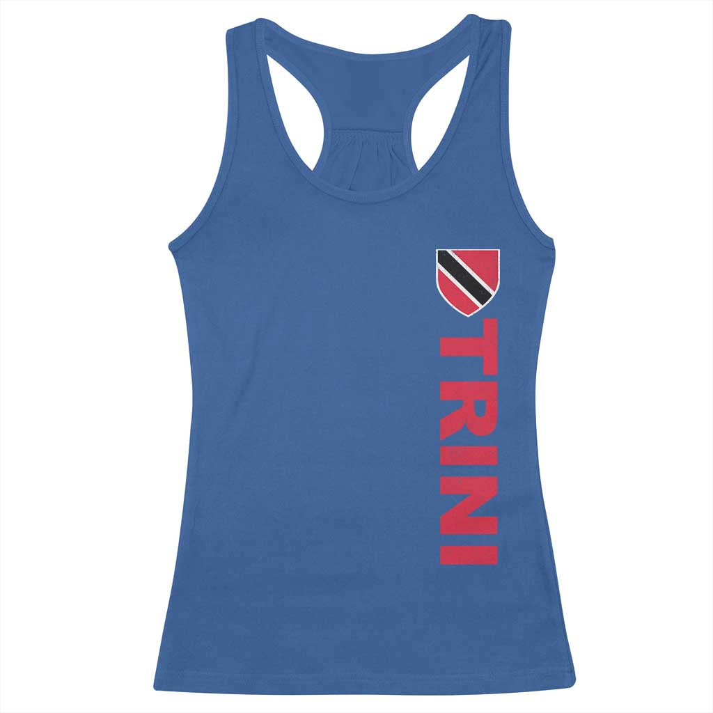Vintage Trini Racerback Tank Top Trinidad and Tobago Flag Minimalist Patriotic Caribbean Pride