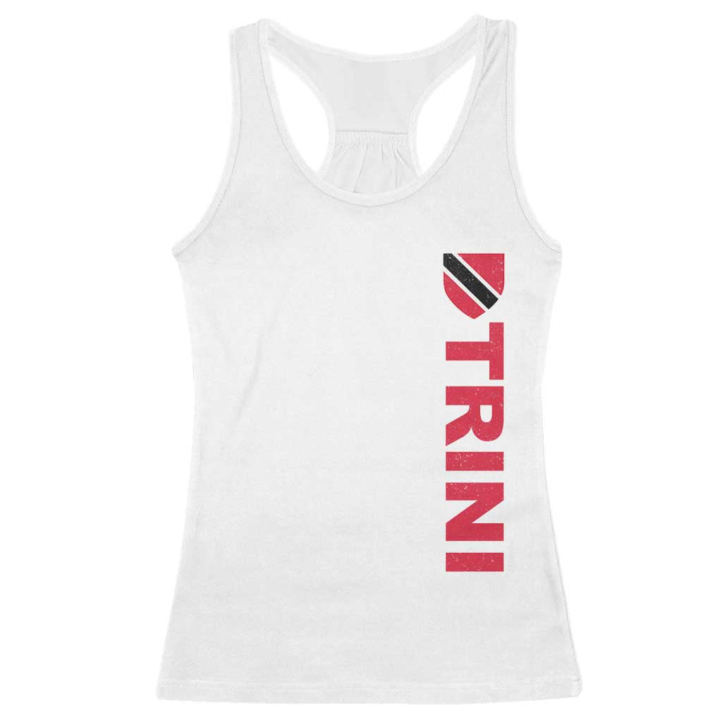 Vintage Trini Racerback Tank Top Trinidad and Tobago Flag Minimalist Patriotic Caribbean Pride