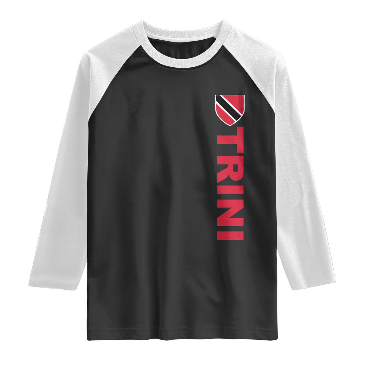 Vintage Trini Raglan Shirt Trinidad and Tobago Flag Minimalist Patriotic Caribbean Pride