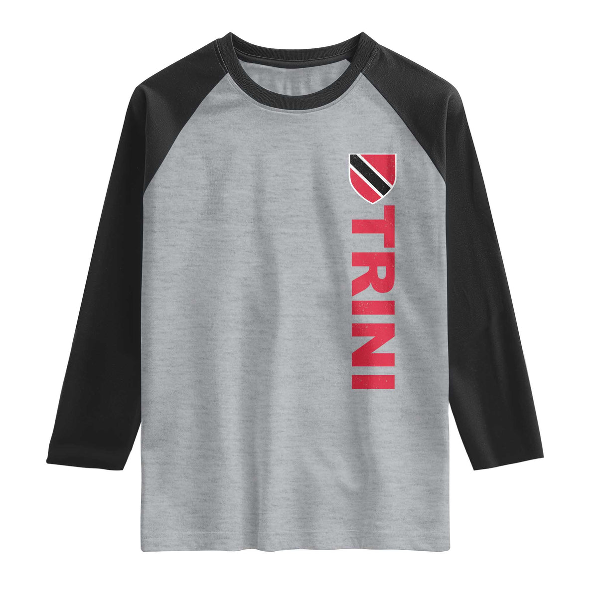 Vintage Trini Raglan Shirt Trinidad and Tobago Flag Minimalist Patriotic Caribbean Pride