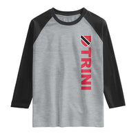 Vintage Trini Raglan Shirt Trinidad and Tobago Flag Minimalist Patriotic Caribbean Pride
