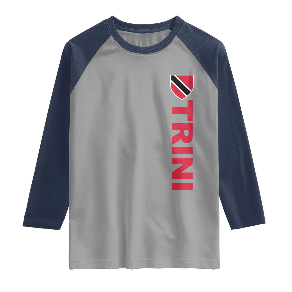 Vintage Trini Raglan Shirt Trinidad and Tobago Flag Minimalist Patriotic Caribbean Pride