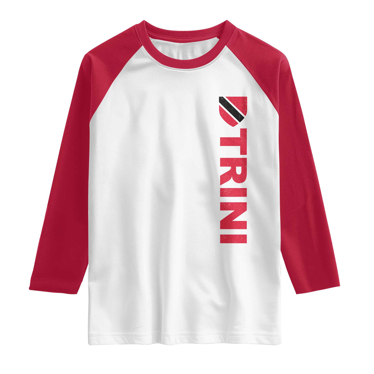 Vintage Trini Raglan Shirt Trinidad and Tobago Flag Minimalist Patriotic Caribbean Pride