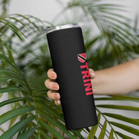 Vintage Trini Skinny Tumbler Trinidad and Tobago Flag Minimalist Patriotic Caribbean Pride