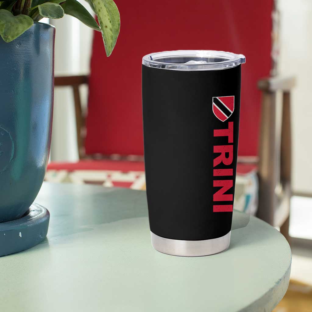 Vintage Trini Tumbler Cup Trinidad and Tobago Flag Minimalist Patriotic Caribbean Pride
