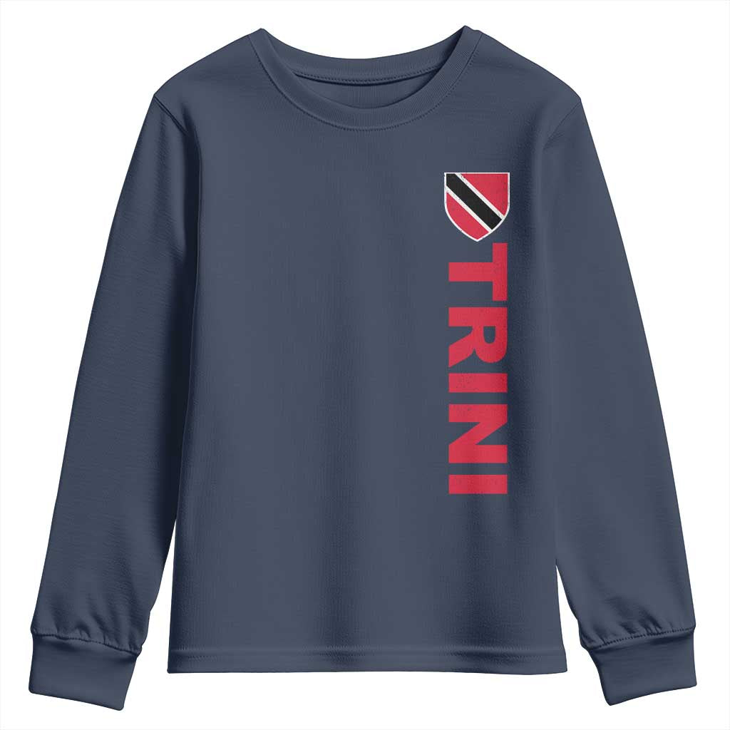 Vintage Trini Youth Sweatshirt Trinidad and Tobago Flag Minimalist Patriotic Caribbean Pride