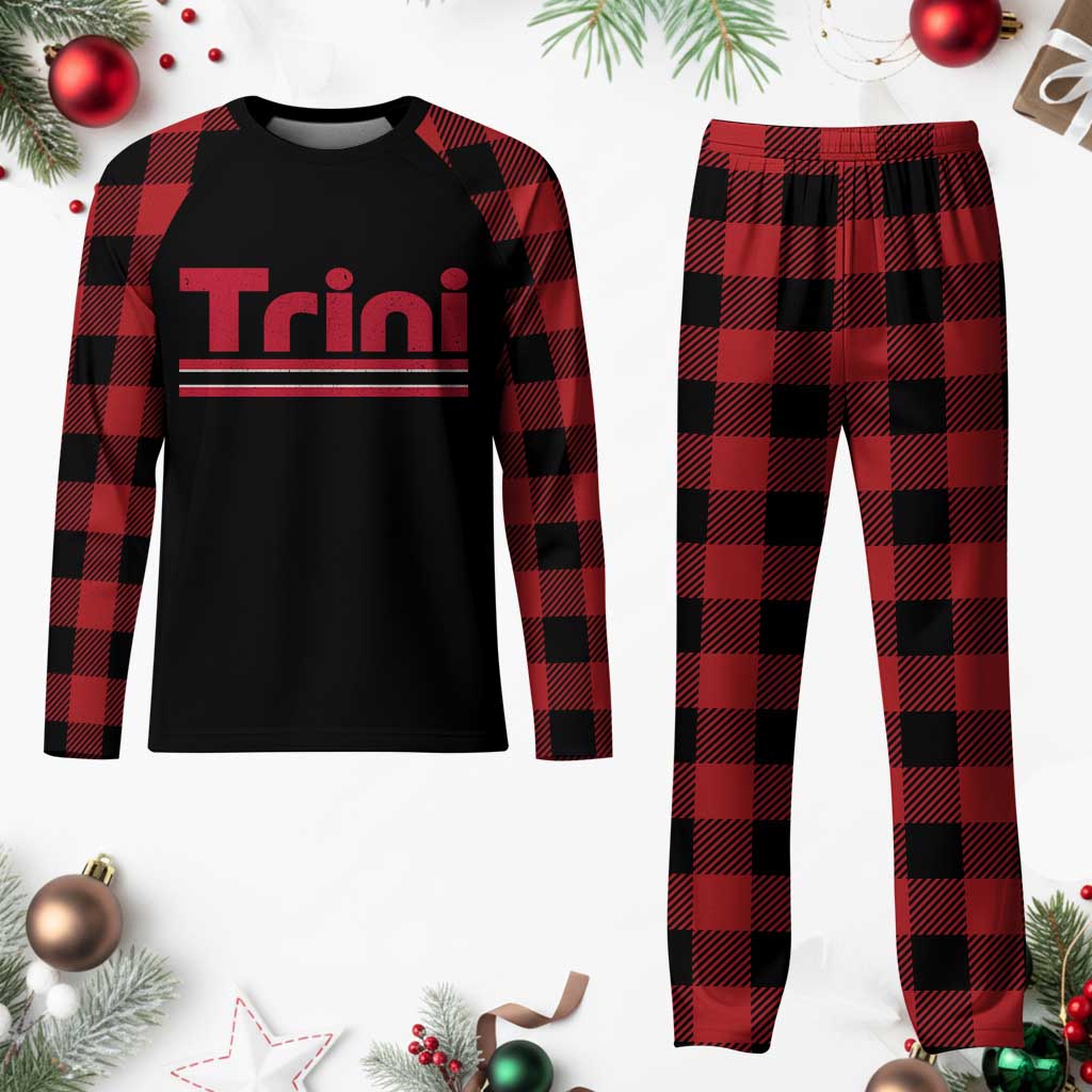 Retro Trini Plaid Pajama Set Trinidad and Tobago Flag Caribbean Pride Heritage Gift