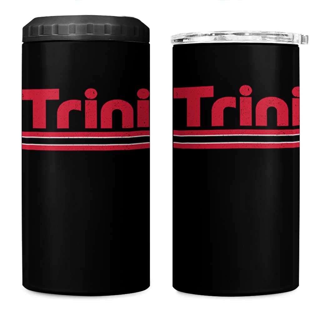 Retro Trini 4 in 1 Can Cooler Tumbler Trinidad and Tobago Flag Caribbean Pride Heritage Gift