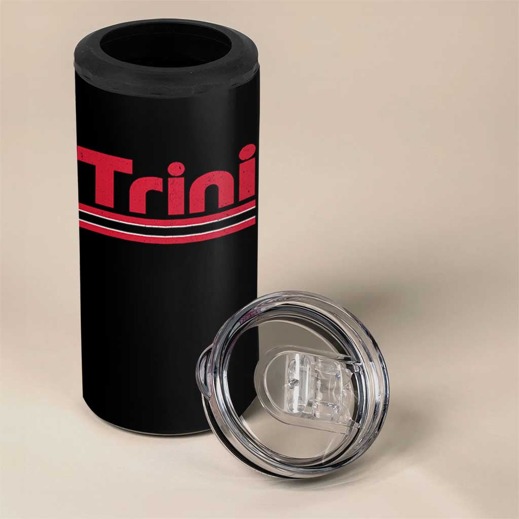 Retro Trini 4 in 1 Can Cooler Tumbler Trinidad and Tobago Flag Caribbean Pride Heritage Gift