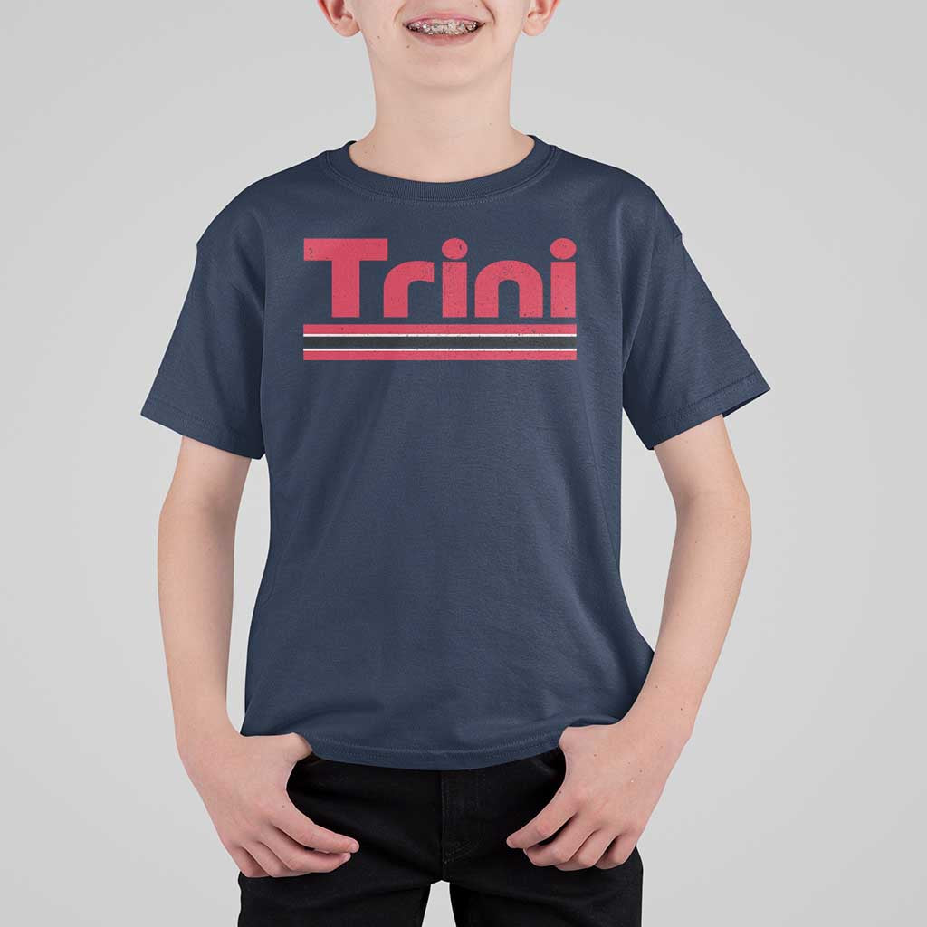 Retro Trini T Shirt For Kid Trinidad and Tobago Flag Caribbean Pride Heritage Gift