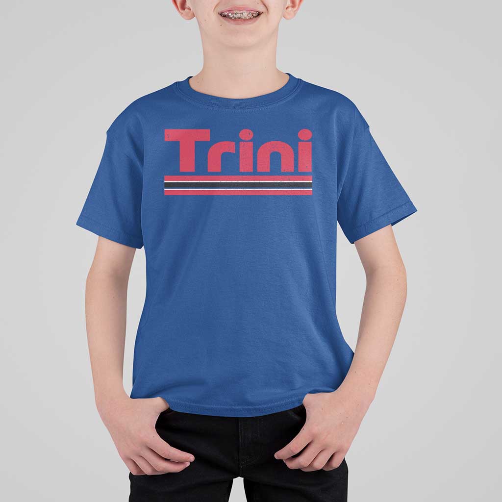 Retro Trini T Shirt For Kid Trinidad and Tobago Flag Caribbean Pride Heritage Gift