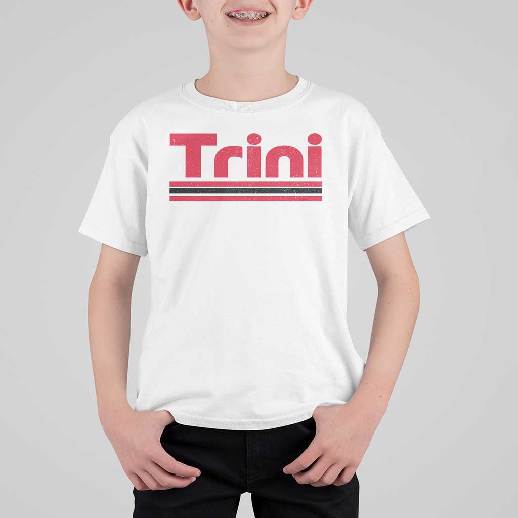Retro Trini T Shirt For Kid Trinidad and Tobago Flag Caribbean Pride Heritage Gift