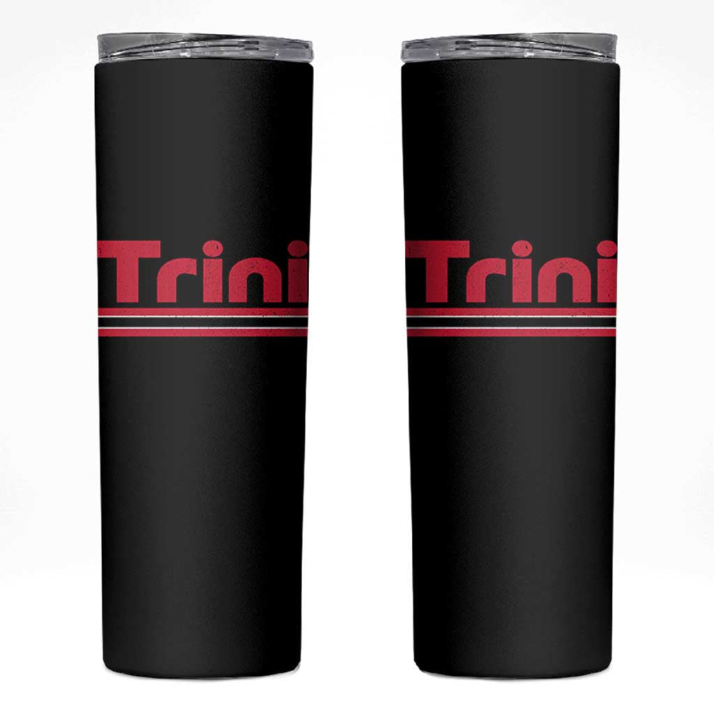 Retro Trini Skinny Tumbler Trinidad and Tobago Flag Caribbean Pride Heritage Gift