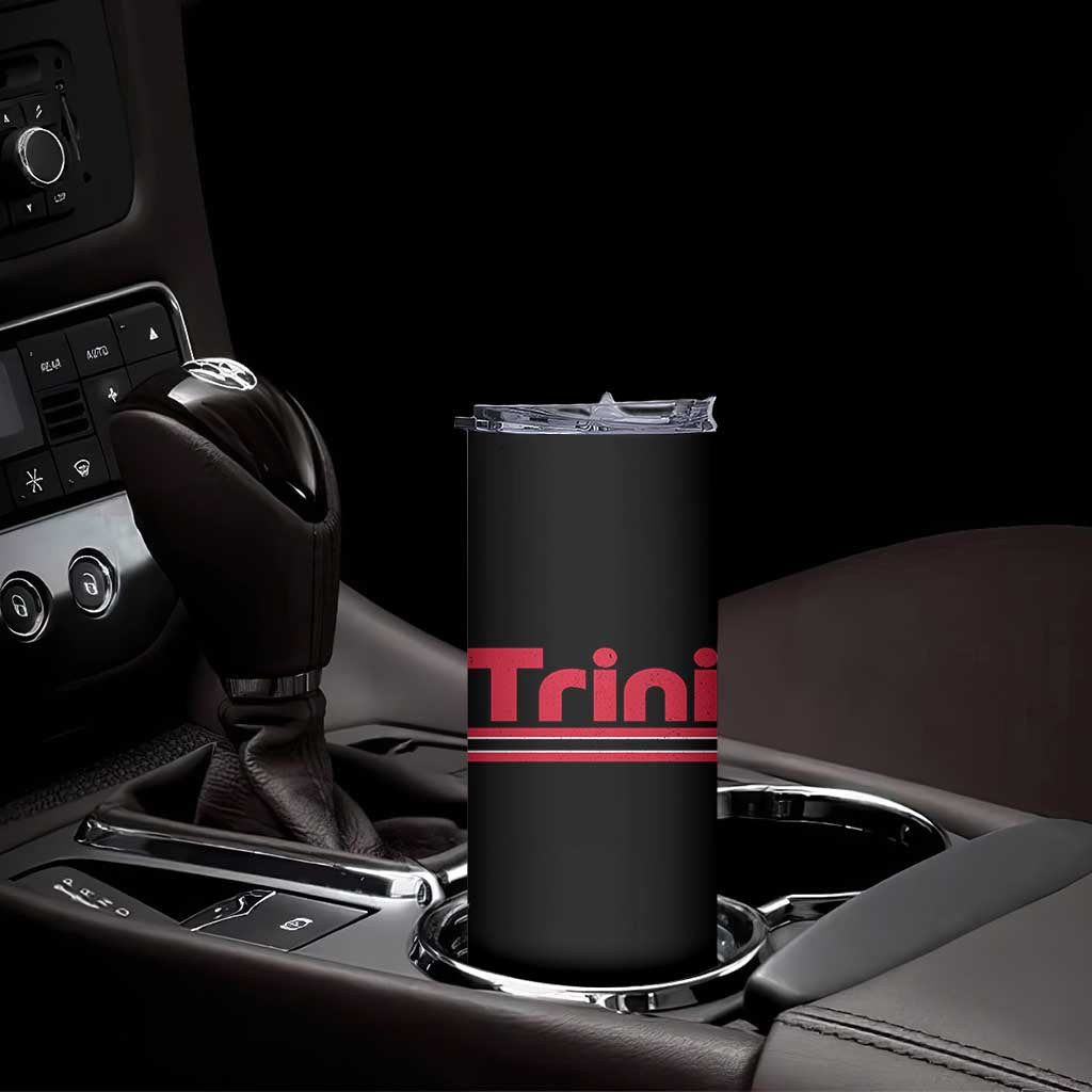 Retro Trini Skinny Tumbler Trinidad and Tobago Flag Caribbean Pride Heritage Gift