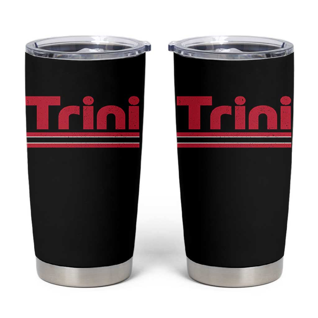 Retro Trini Tumbler Cup Trinidad and Tobago Flag Caribbean Pride Heritage Gift