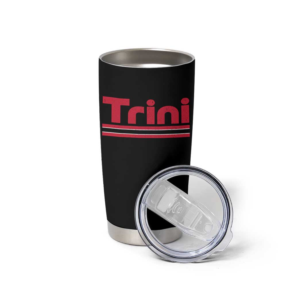 Retro Trini Tumbler Cup Trinidad and Tobago Flag Caribbean Pride Heritage Gift