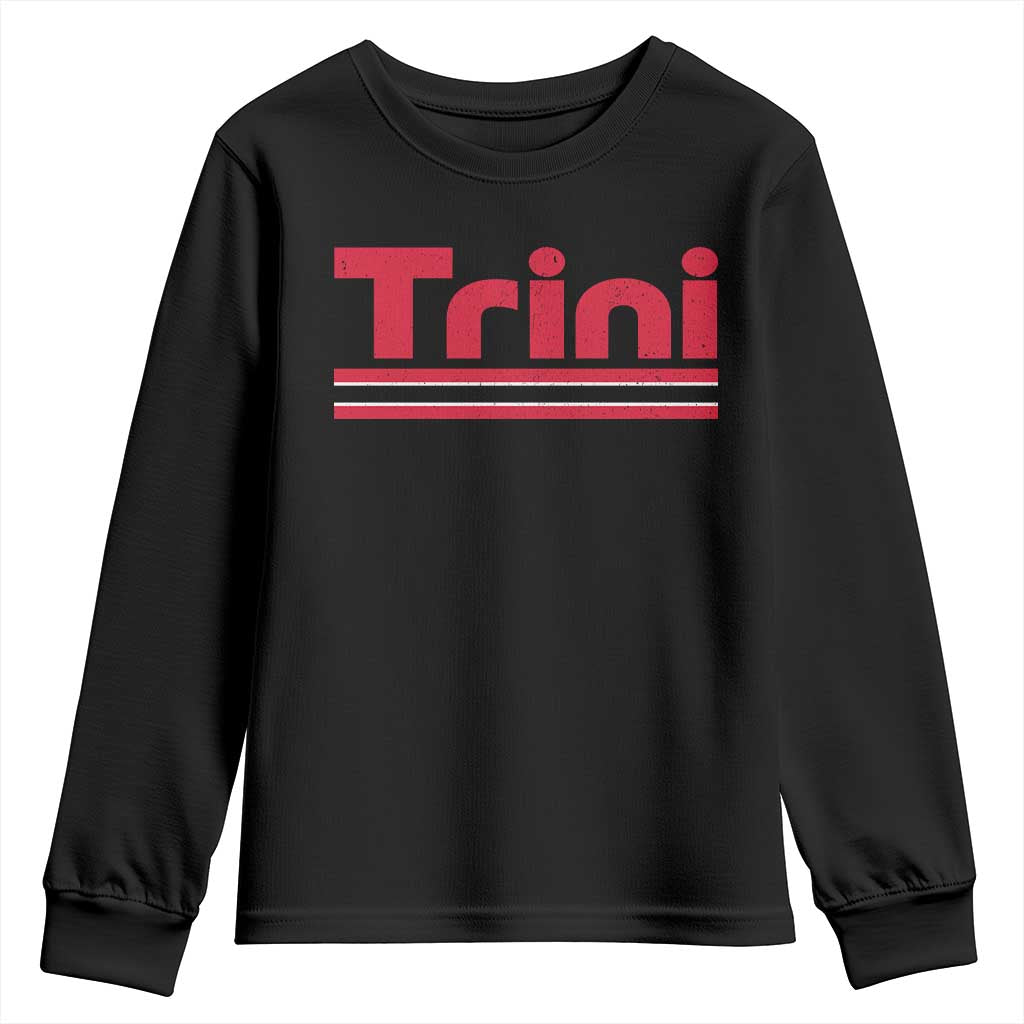 Retro Trini Youth Sweatshirt Trinidad and Tobago Flag Caribbean Pride Heritage Gift