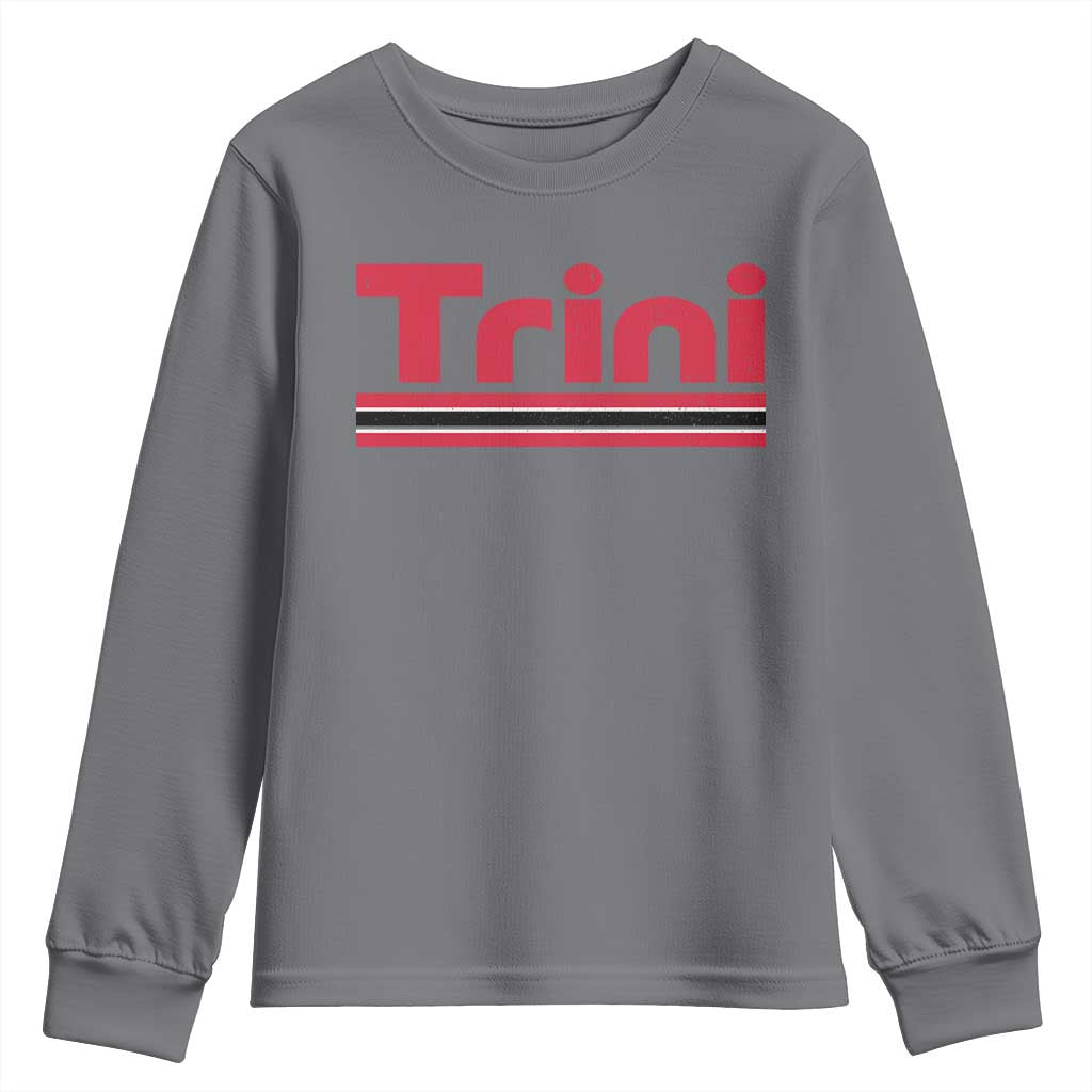 Retro Trini Youth Sweatshirt Trinidad and Tobago Flag Caribbean Pride Heritage Gift