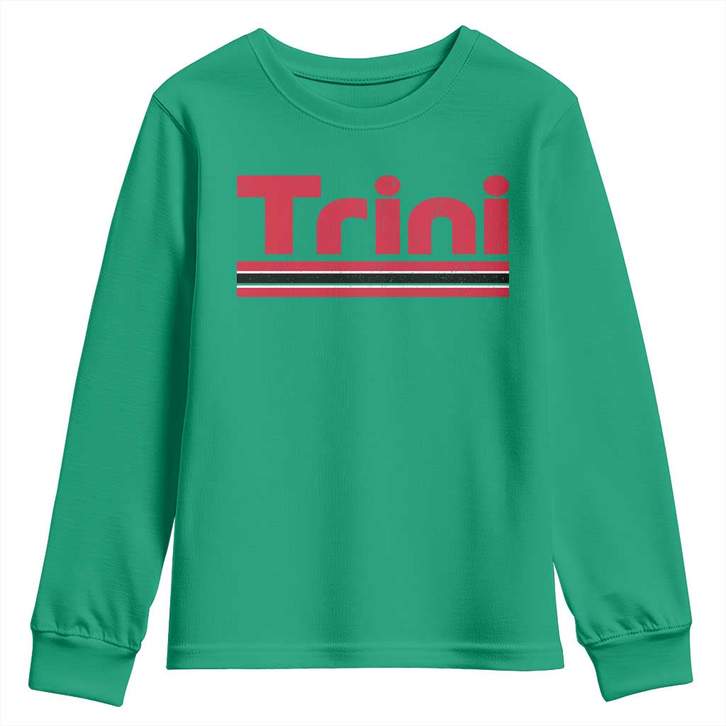 Retro Trini Youth Sweatshirt Trinidad and Tobago Flag Caribbean Pride Heritage Gift