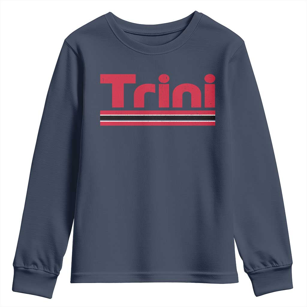 Retro Trini Youth Sweatshirt Trinidad and Tobago Flag Caribbean Pride Heritage Gift