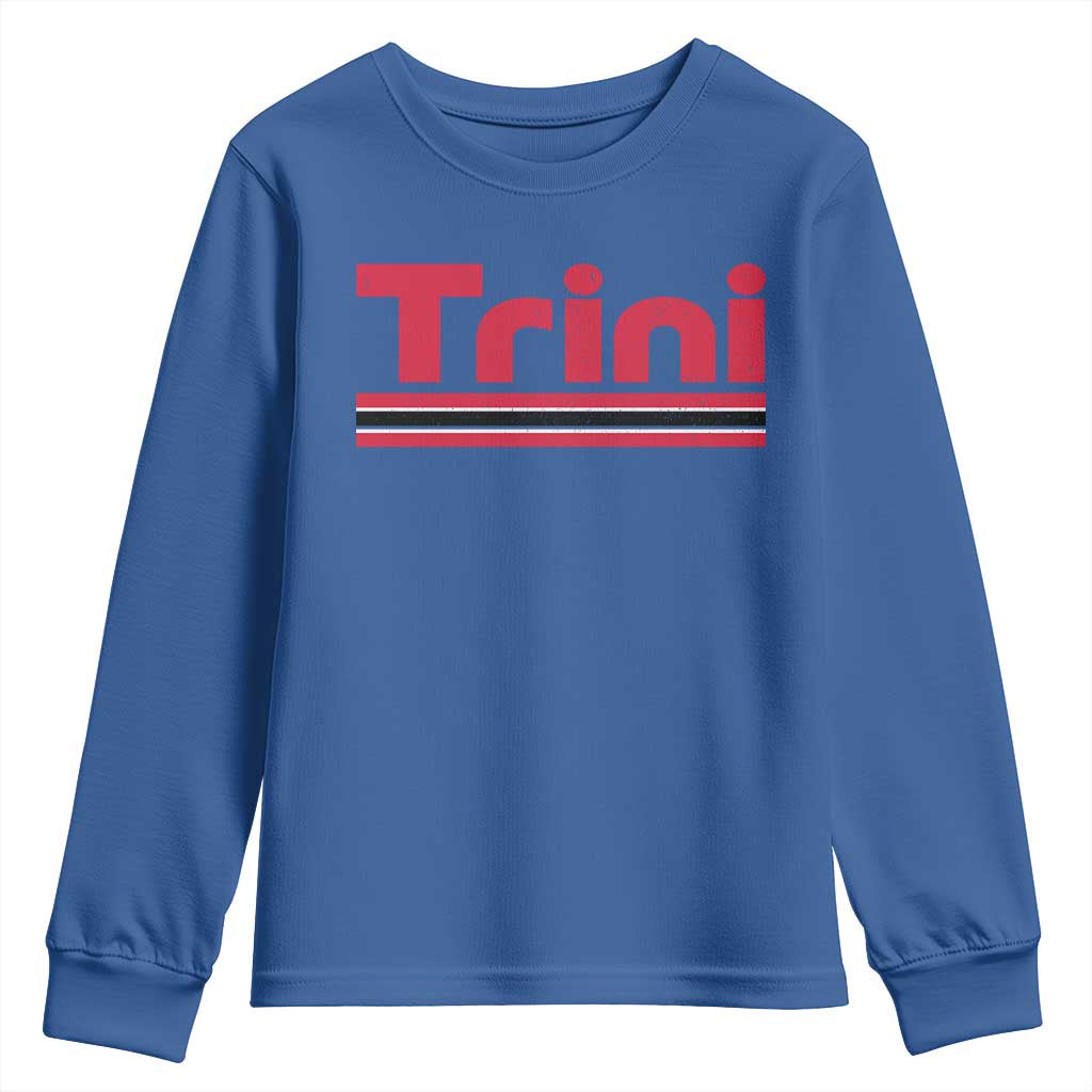 Retro Trini Youth Sweatshirt Trinidad and Tobago Flag Caribbean Pride Heritage Gift