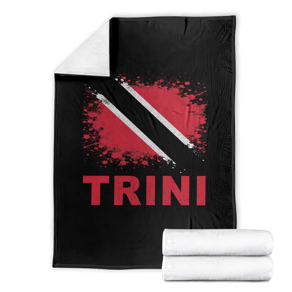 Retro Vintage Trini Throw Blanket Watercolors Sport Trinidad and Tobago Flag