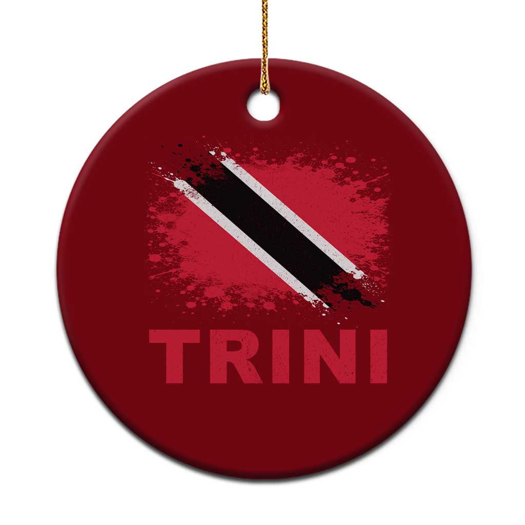 Retro Vintage Trini Ceramic Ornament Watercolors Sport Trinidad and Tobago Flag