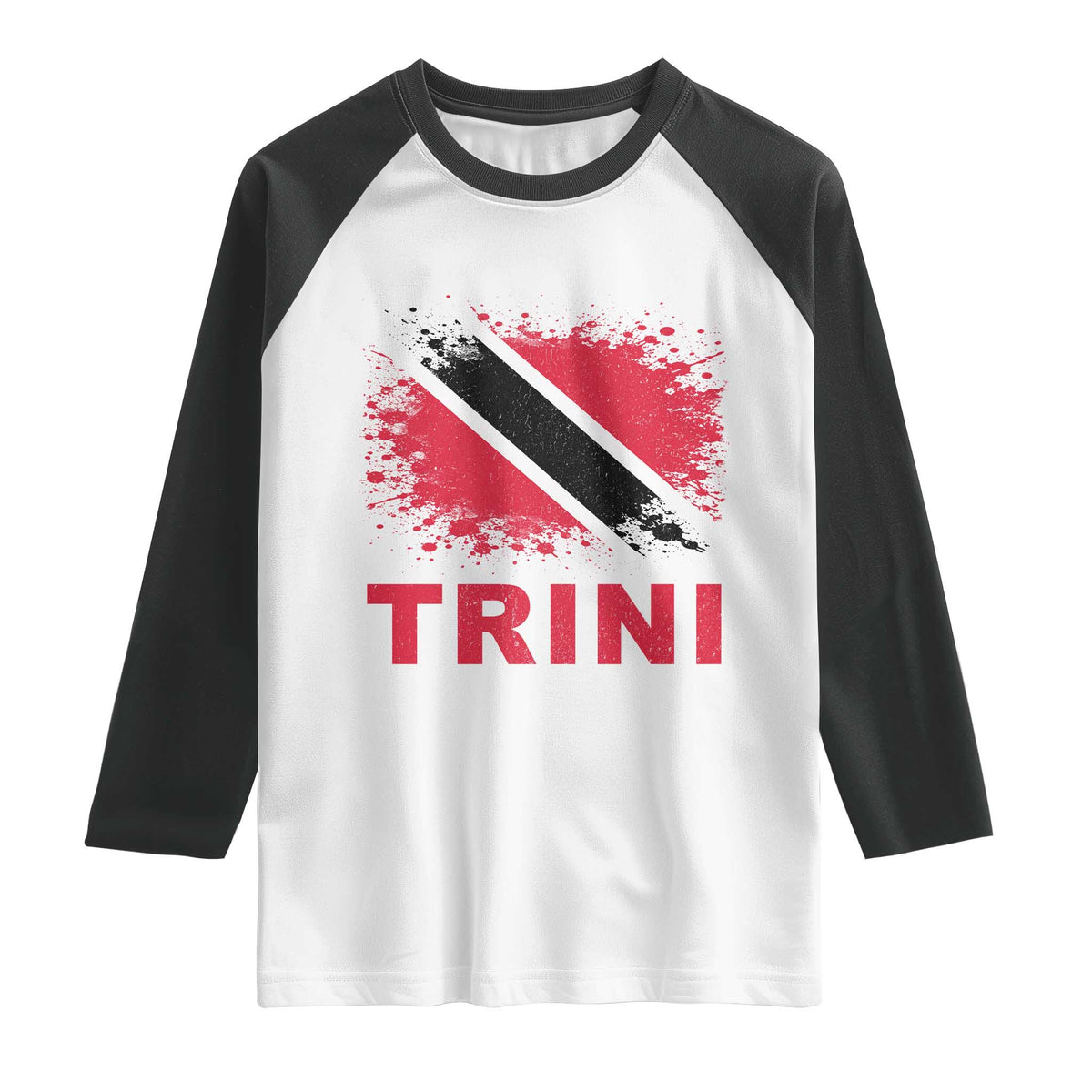 Retro Vintage Trini Raglan Shirt Watercolors Sport Trinidad and Tobago Flag