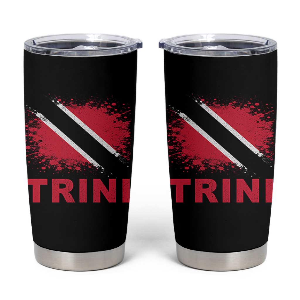 Retro Vintage Trini Tumbler Cup Watercolors Sport Trinidad and Tobago Flag