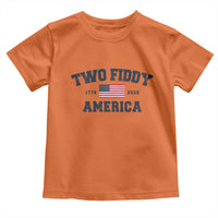 Two Fiddy USA 250th Anniversary Toddler T Shirt United States Flag July 4th 2026 1776 Patriotic Humor